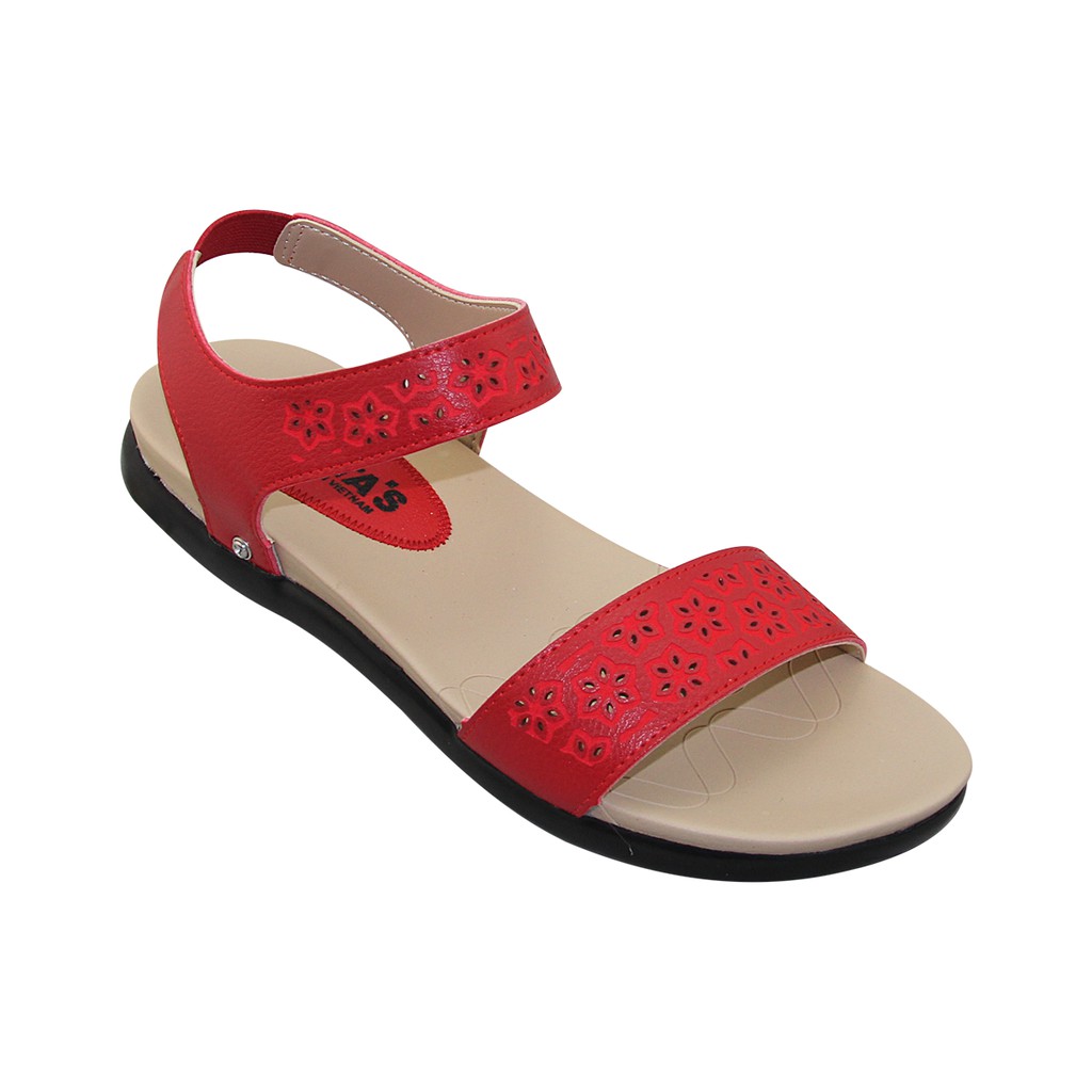 Sandal nữ Bita's SYN.173 (Đen + Đỏ + Kem)