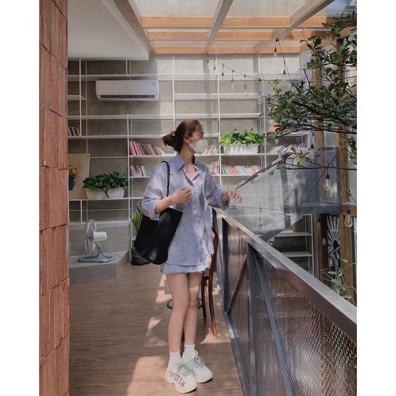 áo sơ mi kẻ sọc thêu dài tay 135 | BigBuy360 - bigbuy360.vn