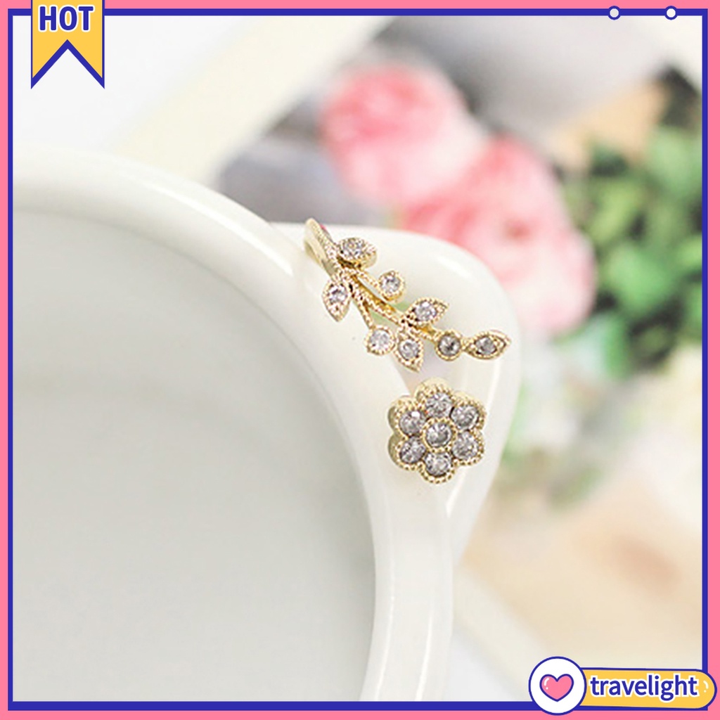 Nhẫn Hở Hình Cành Hoa Đính Đá Cho Nữ