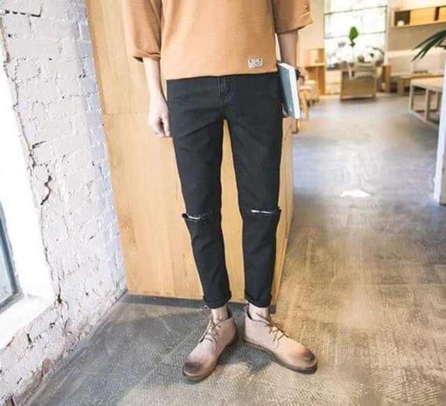 Quần nam rách gối cực đẹp - jean dày co giãn tốt ( hàng xuất khẩu) | BigBuy360 - bigbuy360.vn