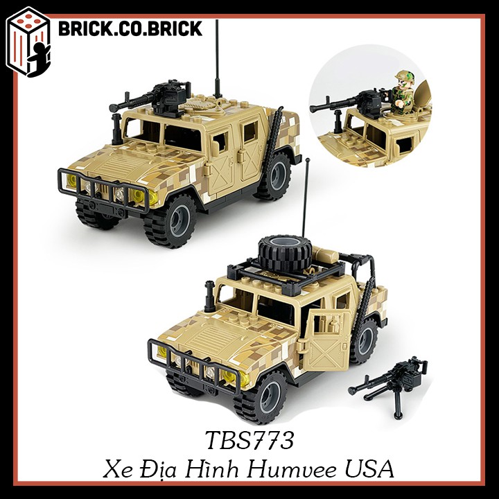 Bộ Lắp Ráp Xe Humvee USA Mô Hình Xe Thiết Giáp Quân Sự Mỹ Xe Địa Hình TBS773 3 màu