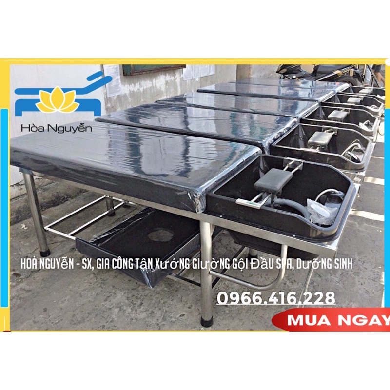 Giường gội đầu inox