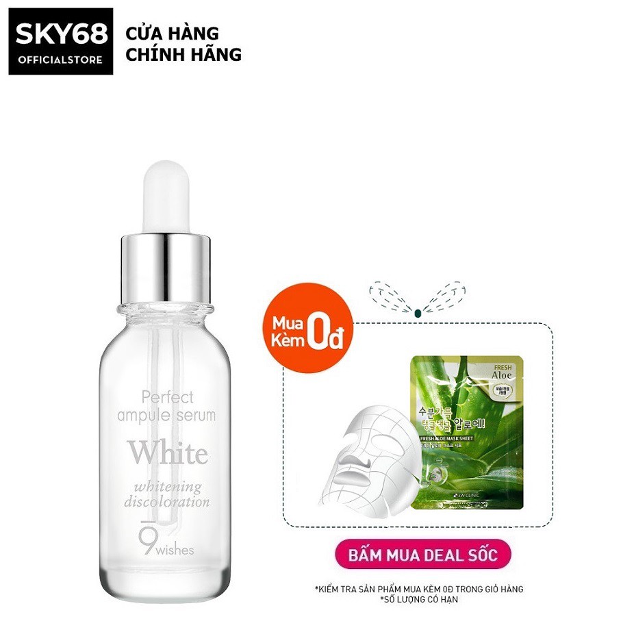 Tinh Chất Cấp Ẩm, Dưỡng Trắng Da 9 Wishes Miracle White whitening discolonaration Ampule Serum 25ml