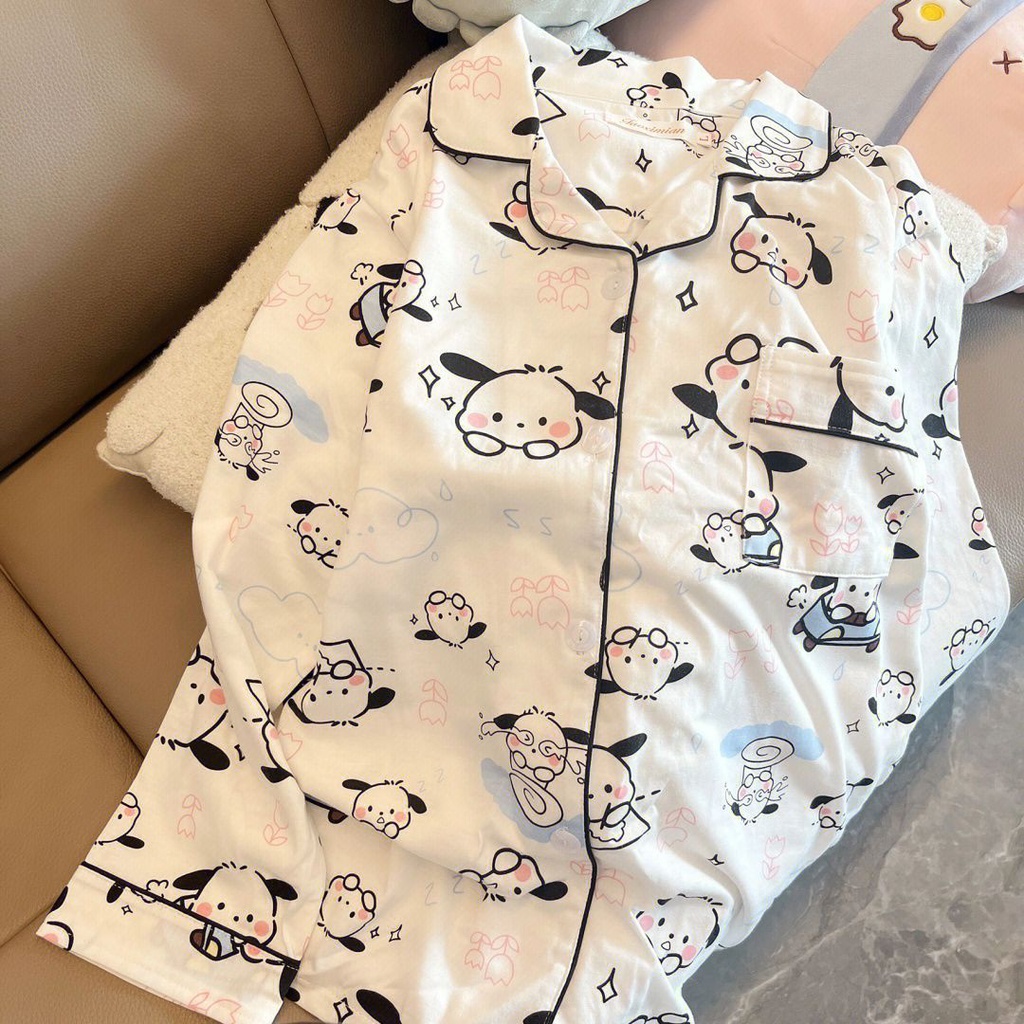Ins Japanese cartoon cute Pacha dog pajamas spring and autumn long-sleeved trousers student winter home suit