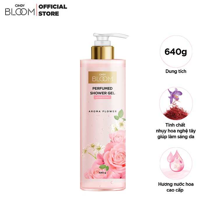 Sữa tắm nước hoa Cindy Bloom Aroma Flower hương ngọt ngào nữ tính 640g