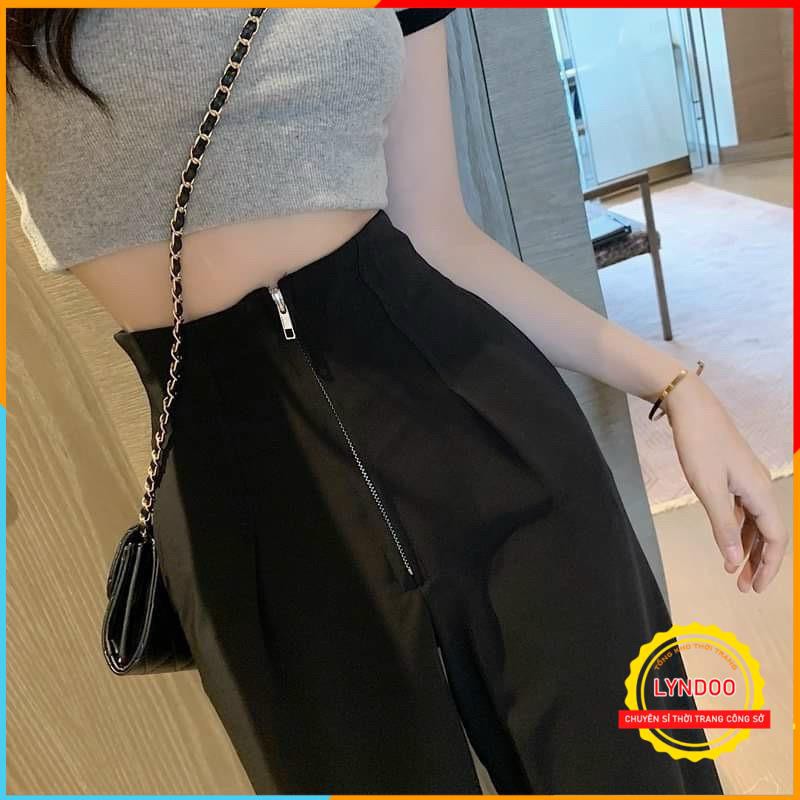 Quần baggy nữ ống rộng cạp liền 💖 𝑭𝑹𝑬𝑬𝑺𝑯𝑰𝑷 💖 Quần baggy ống rộng suông khóa trước hack dáng cực đẹp | BigBuy360 - bigbuy360.vn