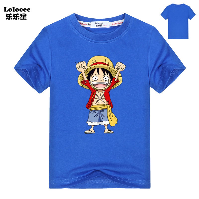 ONE PIECE Áo Thun Nam Ngắn Tay Cổ Tròn Thời Trang