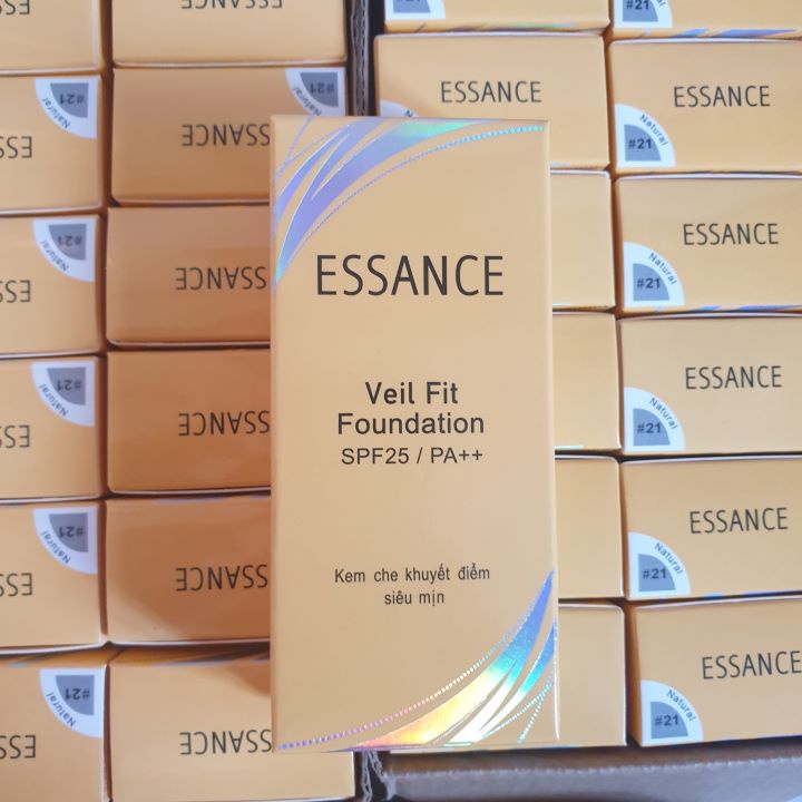 [ FREE SHIP]Kem che khuyết điểm Essance siêu mịn Veil Fit Foundation SPF25 PA++ 30g màu da tự nhiên 21