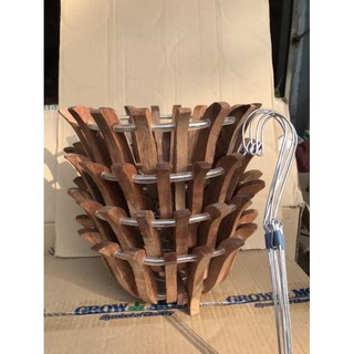 Combo 4 chậu gỗ trồng lan size 22 tặng kèm 4 móc