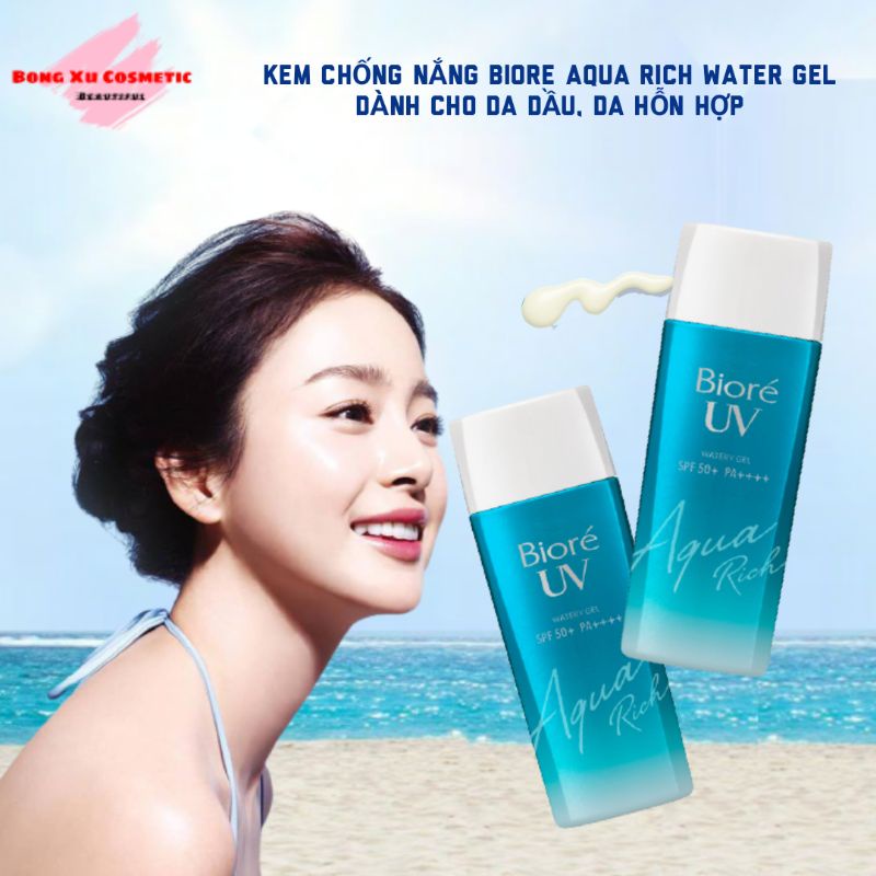 Kem Chống Nắng BIORE UV AQUA RICH WATERY GEL 90ML Cho Da Dầu, Da Hỗn Hợp