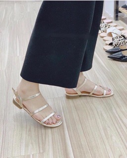 Sandal 3 dây zara basic gót 1p