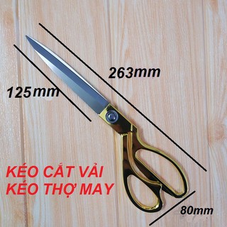 Kéo cắt vải K38 thép không gỉ siêu sắc kích thước dài 263mm dùng cho thợ may 4.8