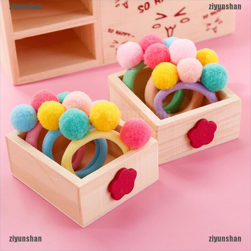 Set 2 / 5 / 10 Dây Cột Tóc Co Giãn Nhiều Màu Sắc Cho Bé Gái