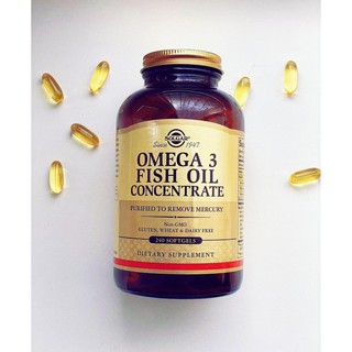 Dầu Cá Omega 3 Fish Oil Concentrate Solgar 240 Viên - Mỹ