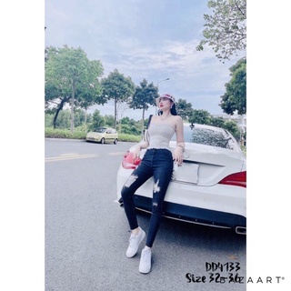 Quần jean dài rách co giãn Bigsize