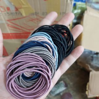 Set 100 dây  thun buộc tóc túi zip