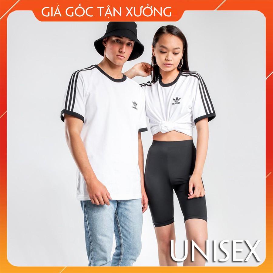 Áo das trắng 3 sọc đen cổ điển CLFN 3-Stripes (form nam nử)