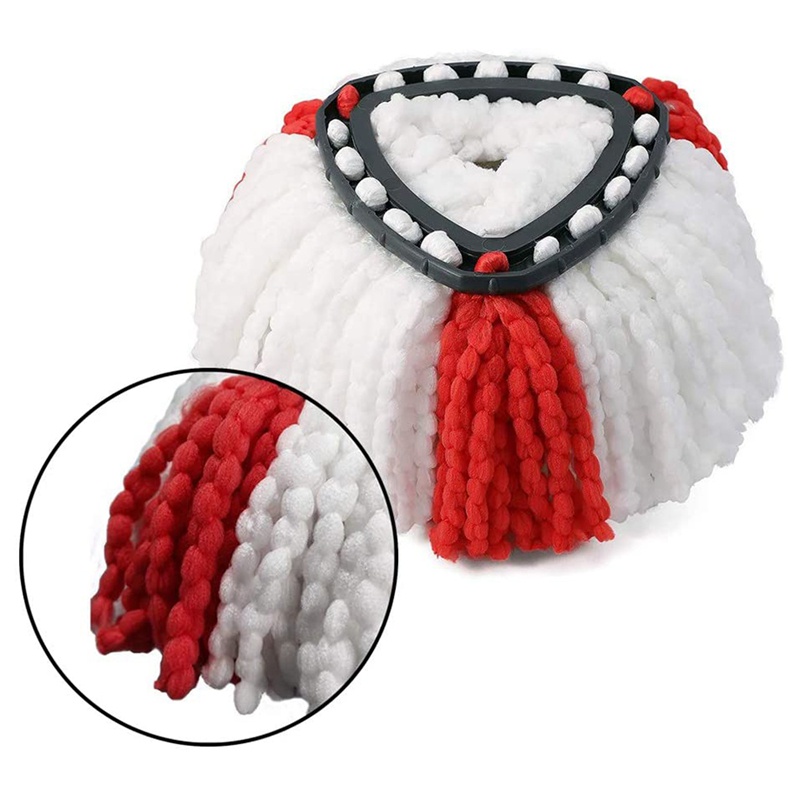 Bộ 3 miếng bông lau nhà hình tam giác xoay tròn bằng cotton thay thế cho Vileda chất lượng