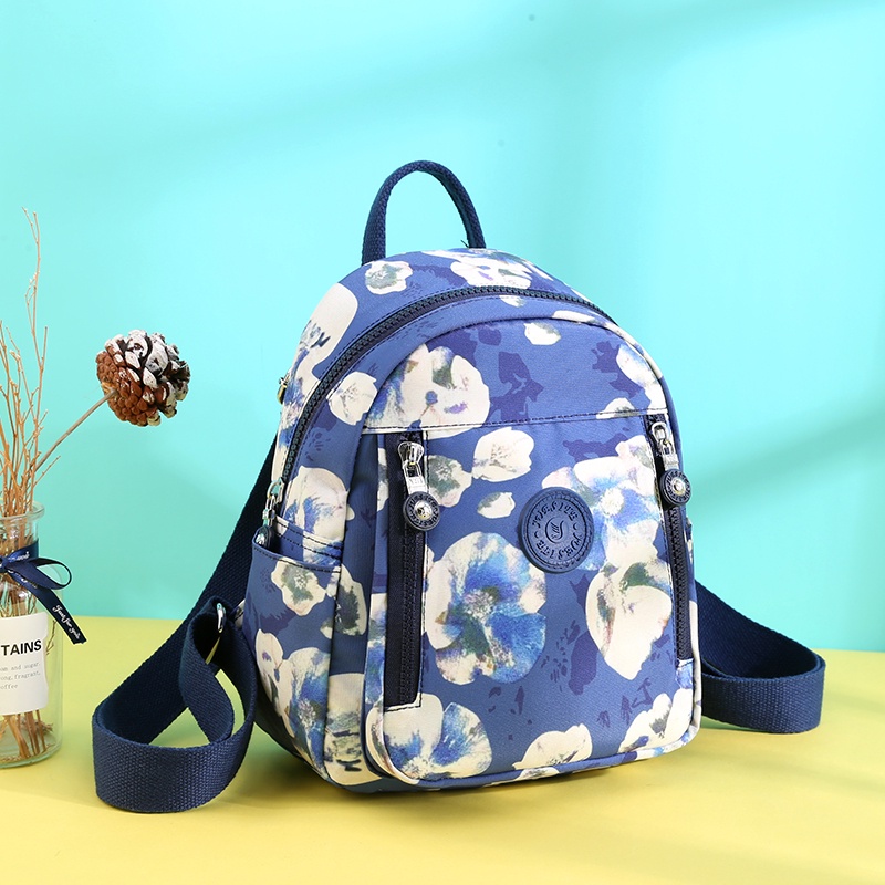 Balo Vải Oxford Mini Họa Tiết Hoa Phong Cách Mới Cho Nữ