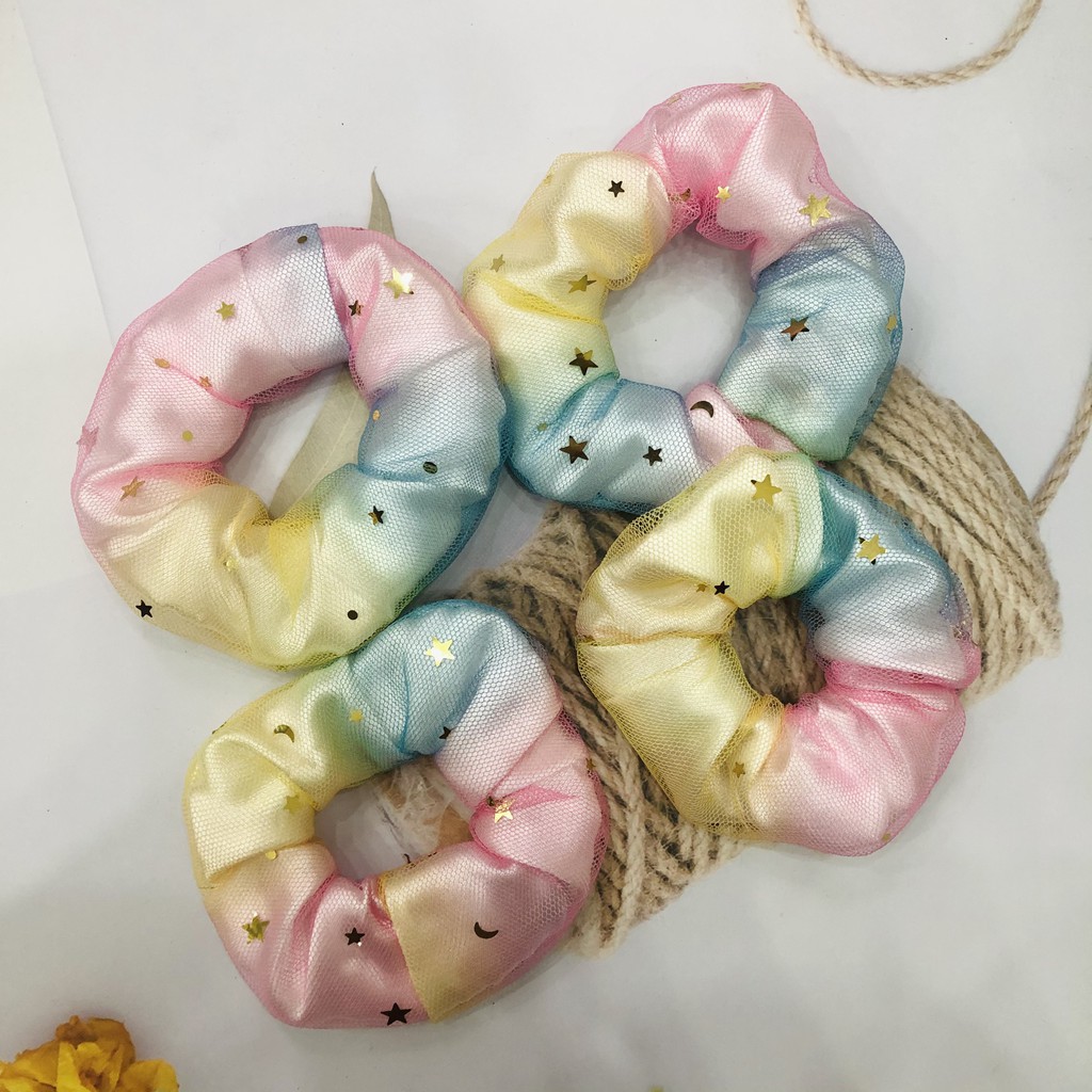 [ĐƯỢC CHỌN MÀU] Cột Tóc Vải Scrunchies - Dây Buộc Tóc Scrunchies 2 Lóp