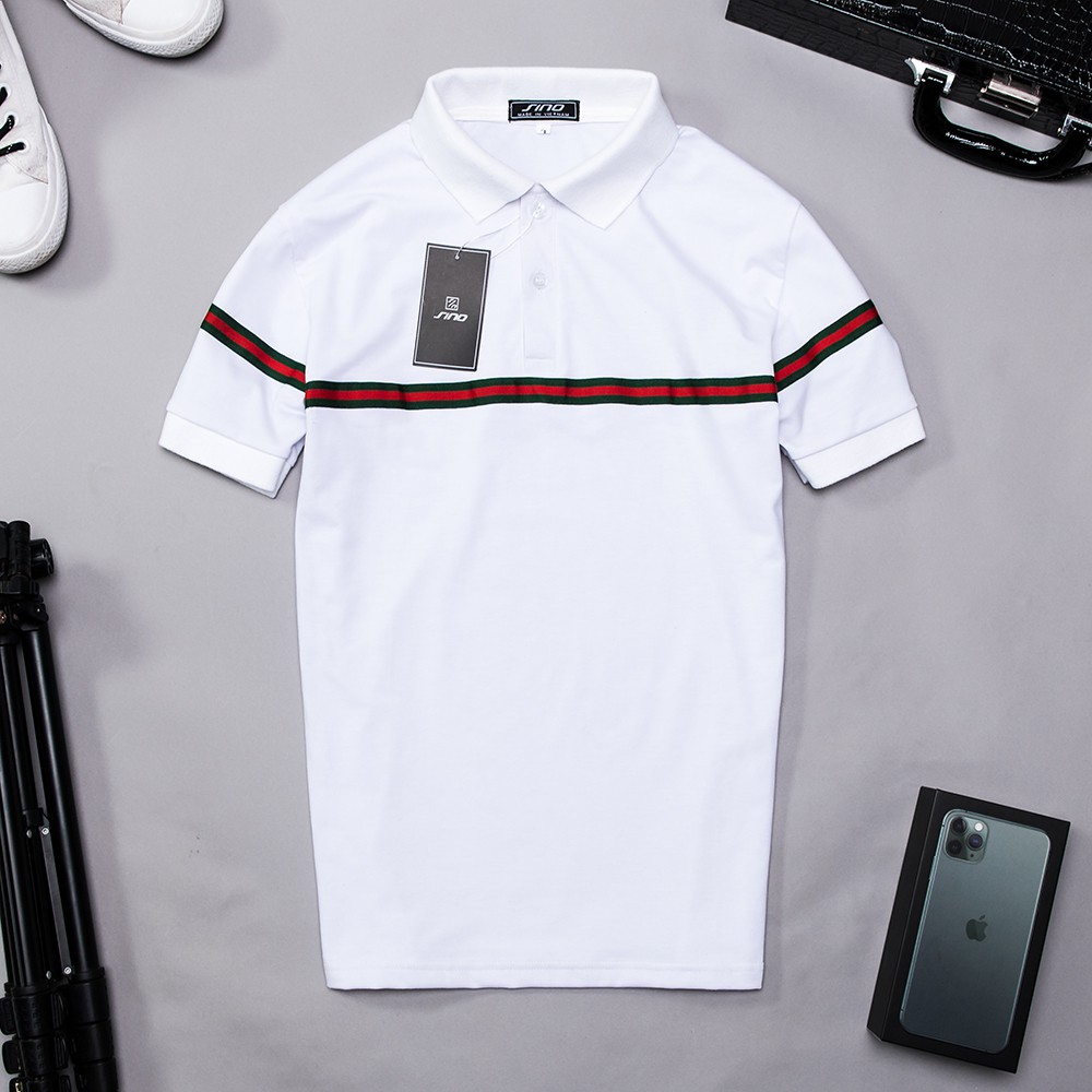 Áo phông nam trơn thêu họa tiết lá AP00004 | BigBuy360 - bigbuy360.vn