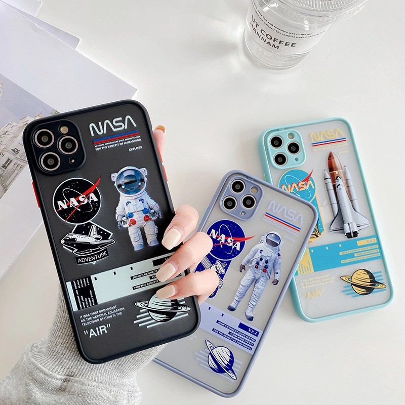 iPhone Case Transparent Skin-like Matte Fashion Soft + Hard Shel NASA Astronauts For iPhone 12 mini 12 12 Pro 12 Pro Max 11 11 Pro Max XS MAX XR X  8 7 6P 6s P 6 6s