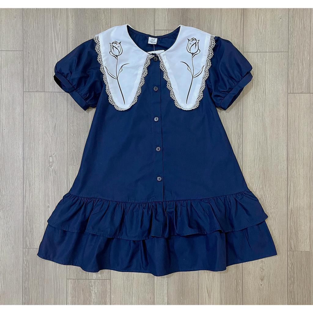 Váy Hè Bé Gái MELISA  MLS 732-02.35, Váy Cổ Bản Rộng In Hoa Hồng, Size 18M-11Y