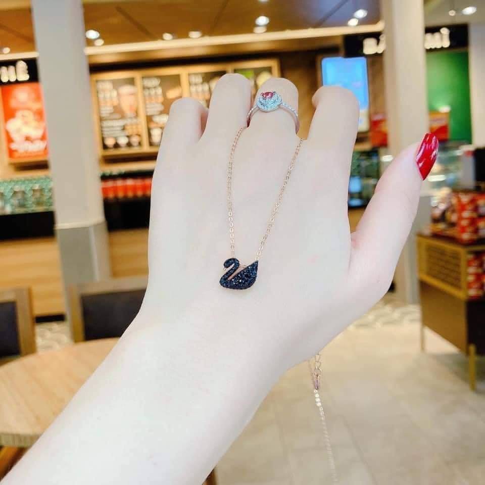 MẶT TO / ĐỦ BILL / FULLBOX+TAG - Dây Chuyền Thiên Nga Đen Swarovski