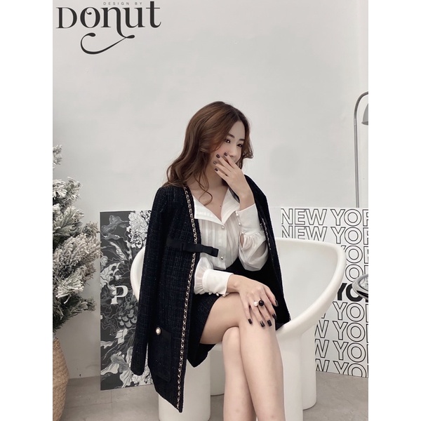 Set dạ xích nơ cài 2 màu đen/be | BigBuy360 - bigbuy360.vn