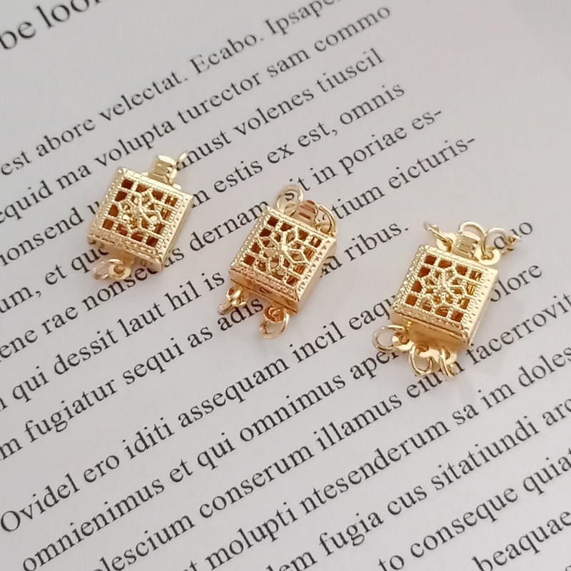 Chốt Cài Đầu Thanh Thanh Chạm Khắc Rỗng Mạ Vàng 14K Thời Trang DIY