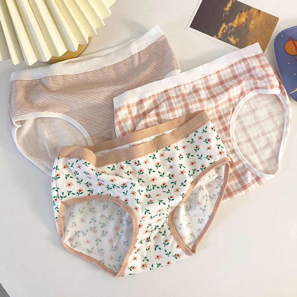 Quần lót cotton mềm mại thoáng khí in họa tiết cherry phong cách Hàn Quốc cho nữ