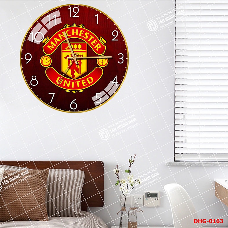 Đồng Hồ 3D Pha Lê Tráng Gương Cao Cấp Giá Rẻ in logo đội bóng có thể in theo yêu cầu DHG-0163