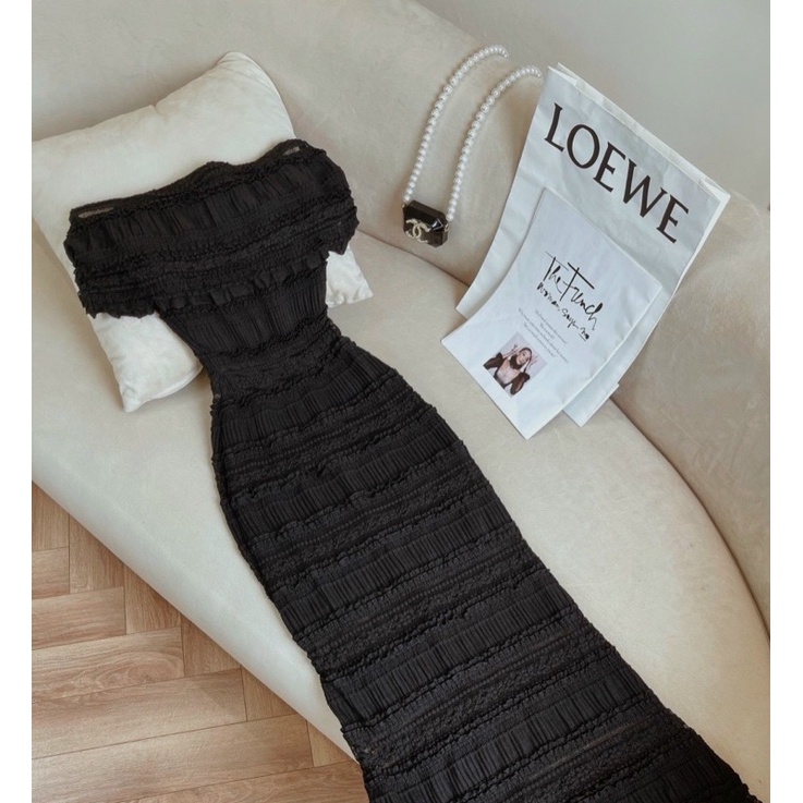 Váy ren mềm trễ vai ôm body siêu sang chảnh