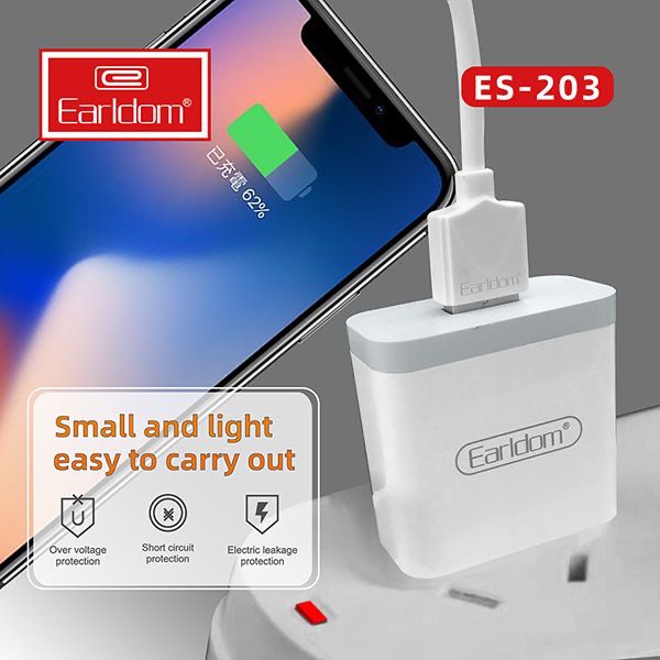 Bộ Sạc Nhanh IP 18W Chính Hãng Earldom ES – 203, củ sạc nhanh ip chống cháy nổ [ Bảo hành 24 tháng ]