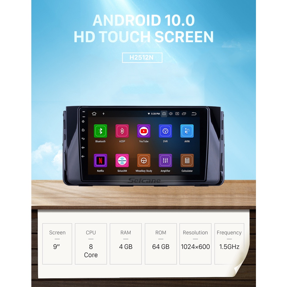 Mặt dưỡng màn hình DVD android 9” 10” HYUNDAI SOLATI 2018-2021 cắm jack nguồn Zin