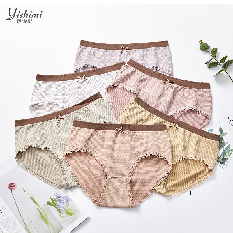 Quần lót nữ cotton ren viền kháng khuẩn khử mùi tôn dáng đính nơ gợi cảm quyến rũ LANIXA Q14