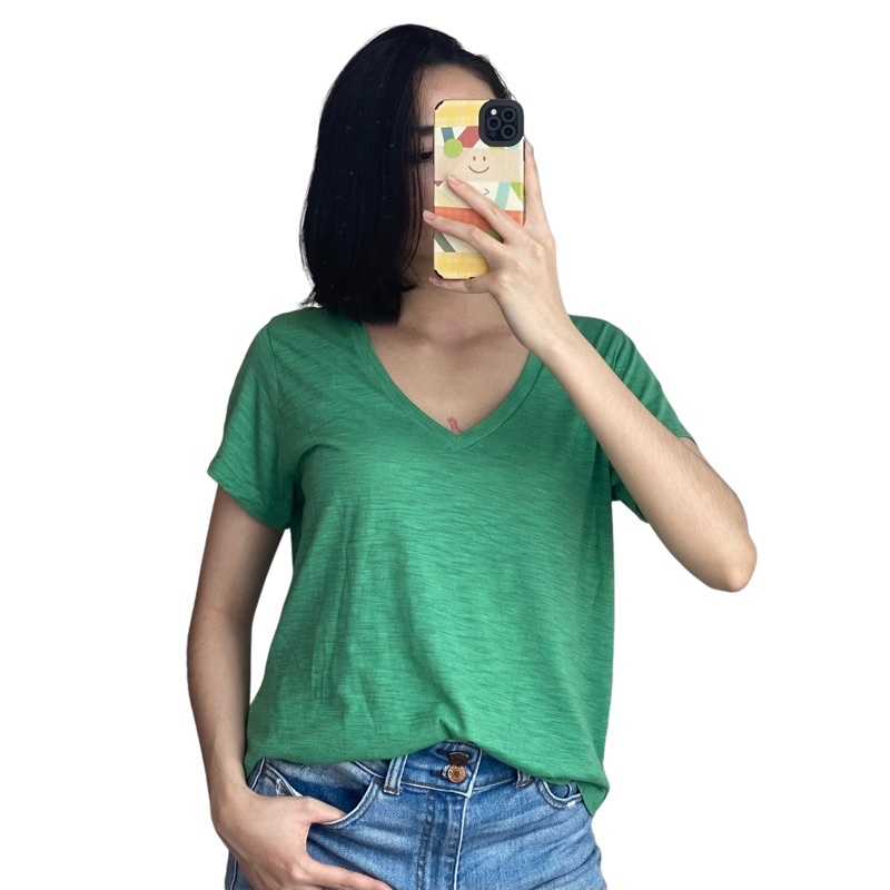 Áo thun Abercrombie & Fitch Nữ big size 50- 95kg cổ V rộng, tay ngắn (6 màu)