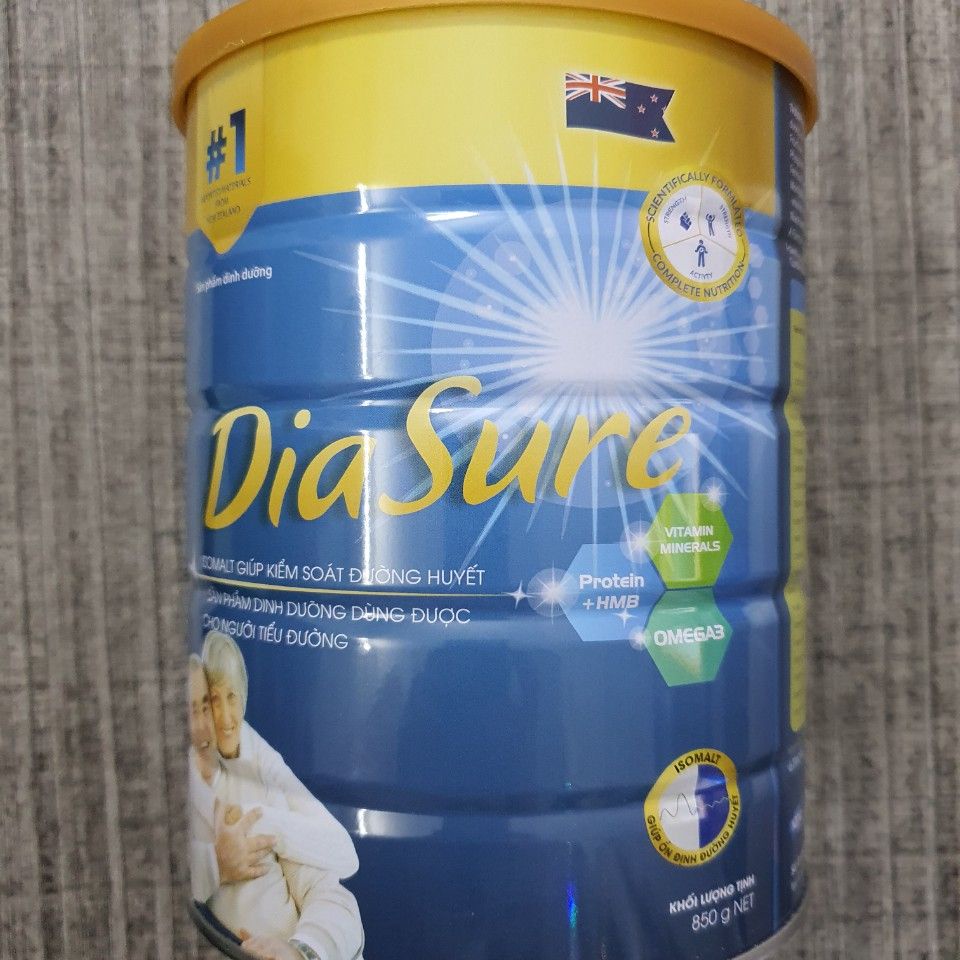 Sữa DiaSure 850g - Sữa Non DiaSure Dinh dưỡng dành cho người tiểu đường Của New Zealand