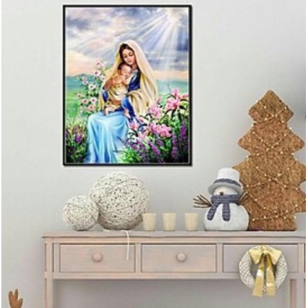 TRANH THÊU CHỮ THẬP 3D  Đức Mẹ LV3334