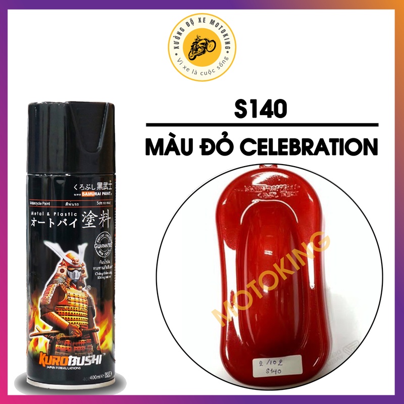 Sơn samurai đỏ celebration S140* - chai sơn xịt chuyên dụng dành cho sơn xe máy, ô tô