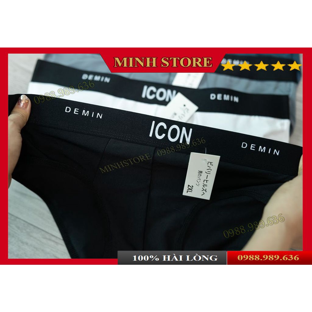 Quần lót nam tam giác ICON Demin, quần sịp nam tam giác co giãn cực tốt, kháng khuẩn khử mùi   Minhstore