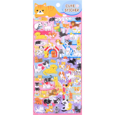 Sticker Hình Dán Không Thấm Nước -  Decan dán 3D nổi nhiều hình dạng vỉ gần 70 hình/ vỉ A196