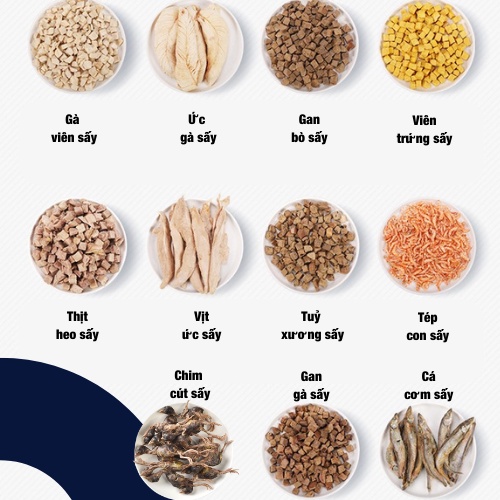 Gà sấy khô cho mèo cún và Thịt sấy khô cho mèo chó cao cấp - Thức ăn sấy khô chó mèo bổ dưỡng thơm ngon