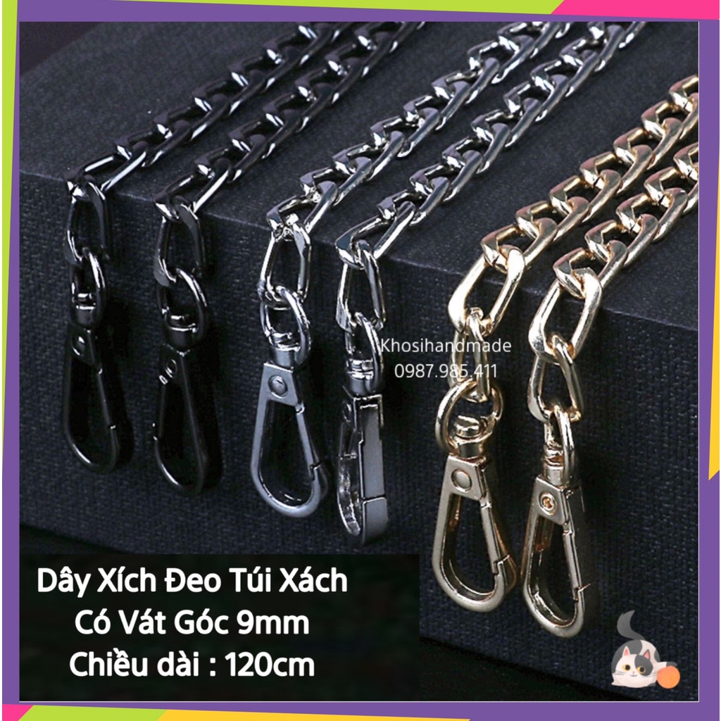 Dây Xích Đeo Túi Xách, Có Sẵn Càng Cua, Ngang Vác 11mm và 9mm, Dài120cm