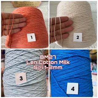 Len sợi cotton milk nhiều size nhiều màu