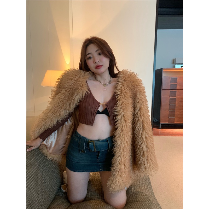 QADCOL  Áo cardigan Dệt Kim Thiết Kế Mới Quyến Rũ Thời Trang Dành Cho Nữ