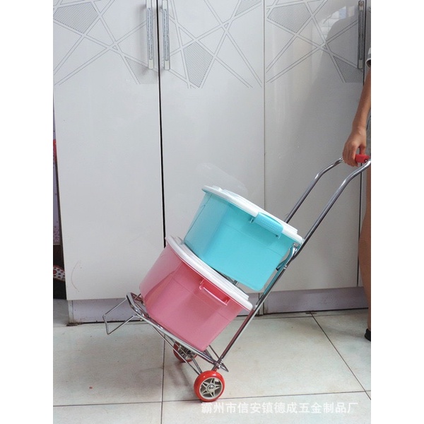Xe đi chợ gấp gọn tiện lợi, có thể dùng kéo hàng, shop chụp ảnh thật