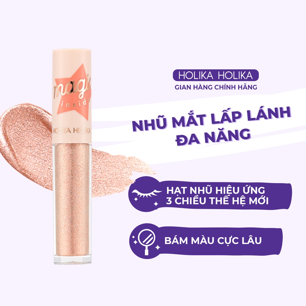 Nhũ mắt đa năng Hàn Quốc Holika Holika chống thấm nước nhanh khô màu sắc tươi trẻ dễ phối 3.4g