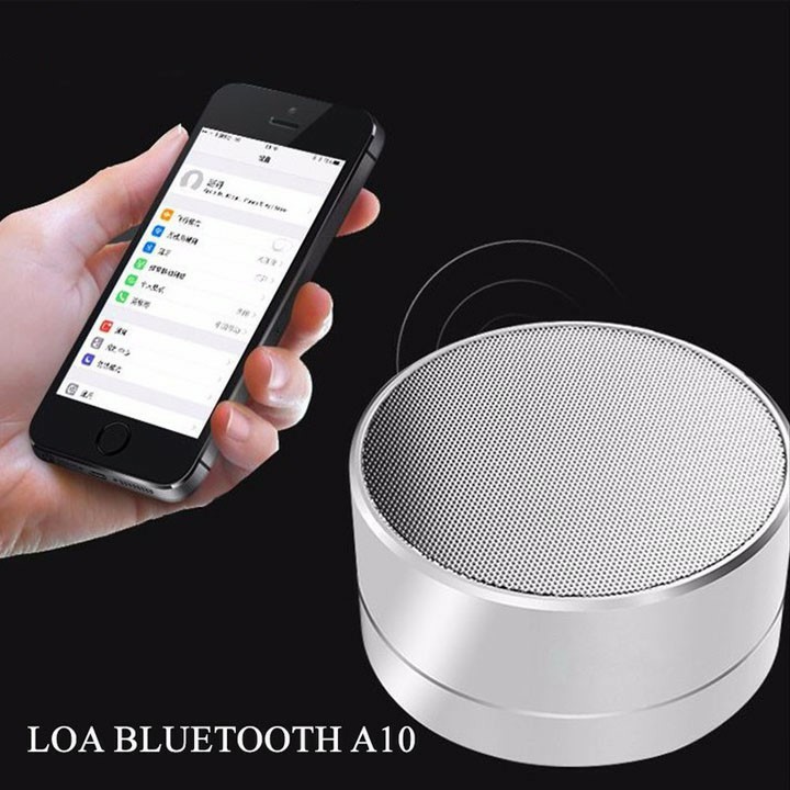 ( FREESHIP 50K ) Loa bluetooth mini led nháy vỏ nhôm A10 Âm thanh sống động Bảo Hành Chính Hãng 1 đổi 1