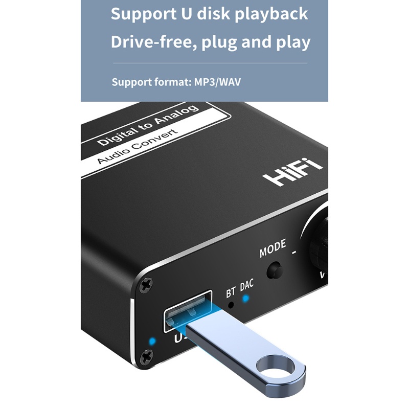 Đầu chuyển đổi âm thanh bluetooth 5.0 DAC BLG ổ đĩa U kỹ thuật số sang analog